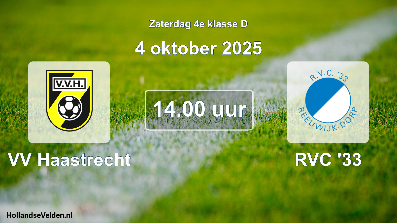 Scheduled Match: VV Haastrecht - RVC '33 (4 October 2025)