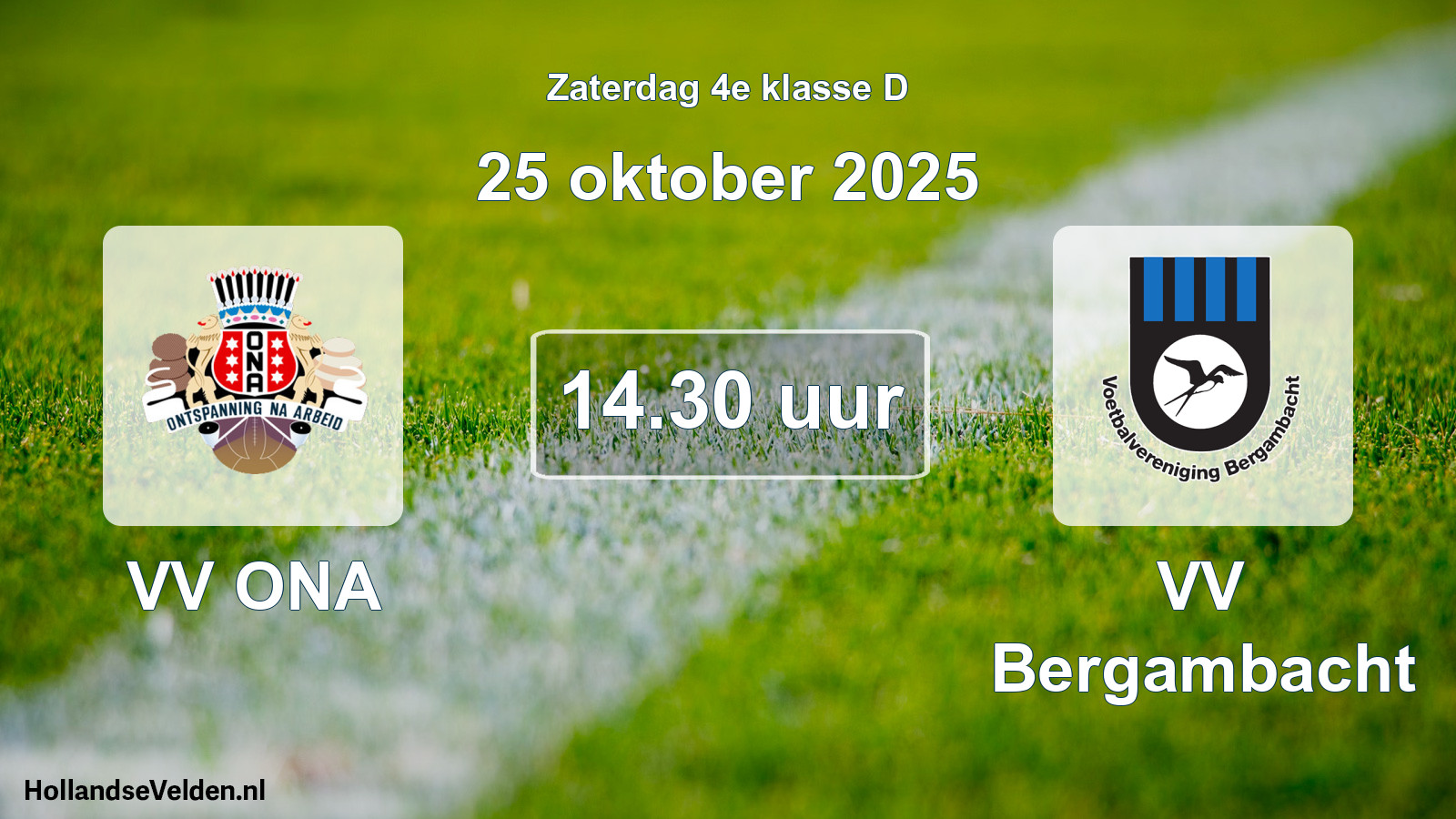 Scheduled Match: VV ONA - VV Bergambacht (25 October 2025)