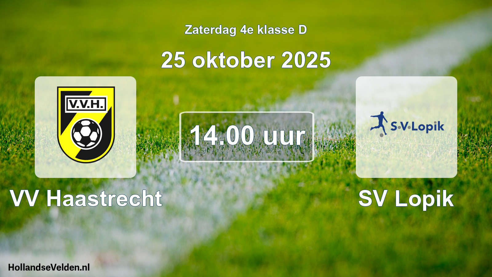 Geplande wedstrijd: VV Haastrecht - SV Lopik (25 oktober 2025)