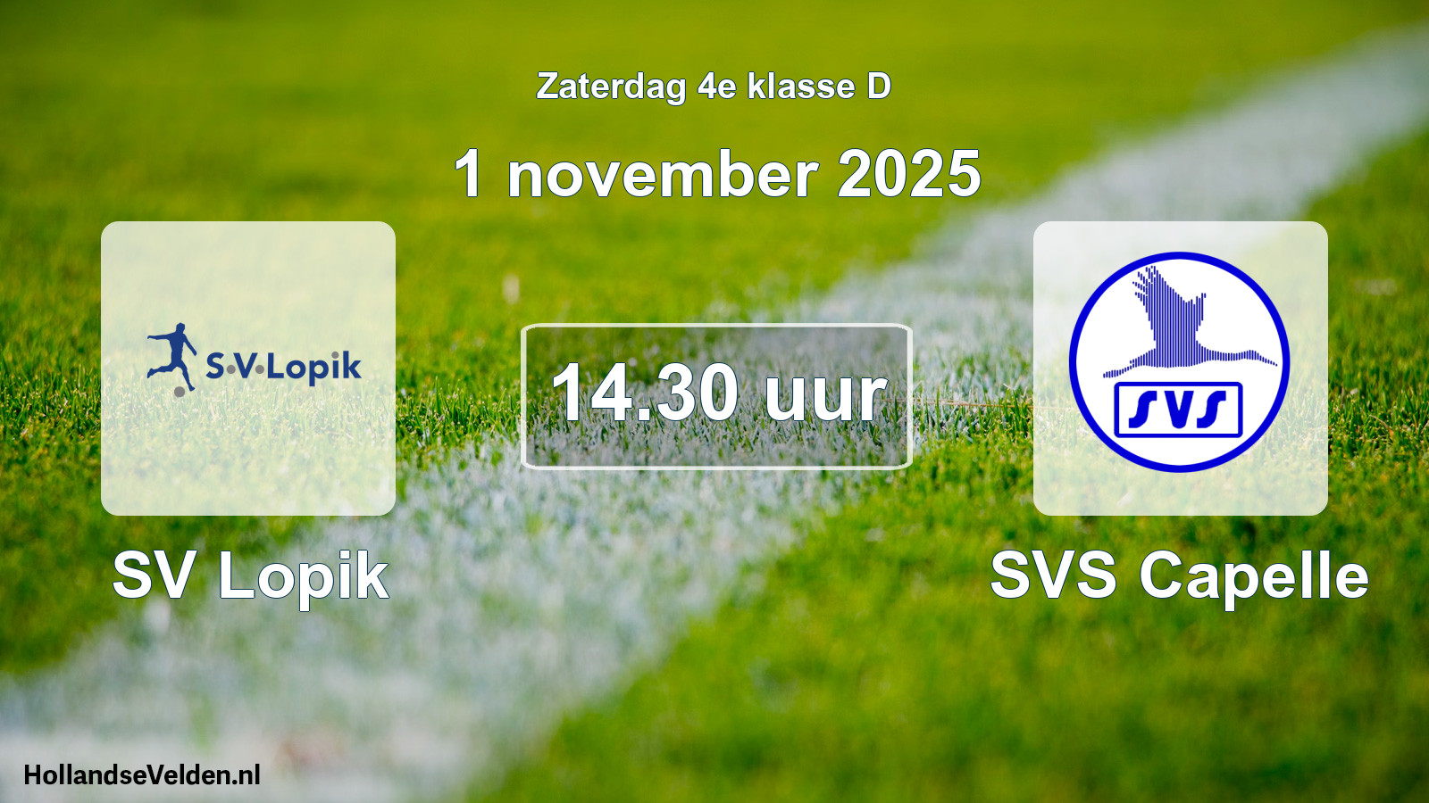 Geplande wedstrijd: SV Lopik - SVS Capelle (1 november 2025)