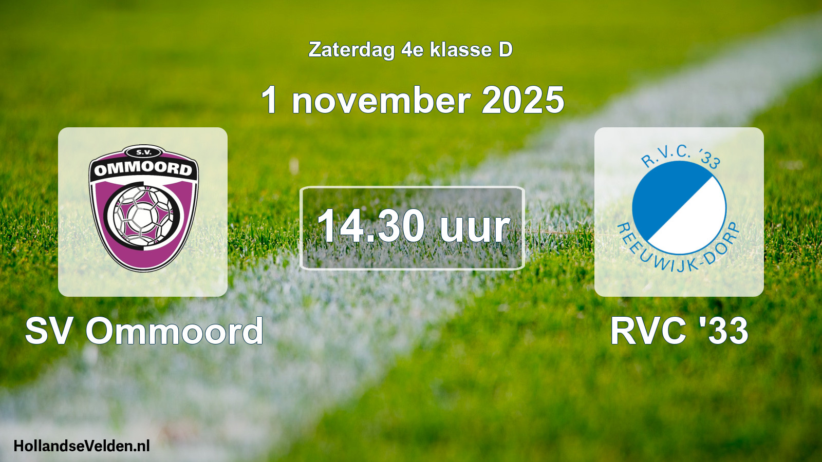 Geplande wedstrijd: SV Ommoord - RVC '33 (1 november 2025)