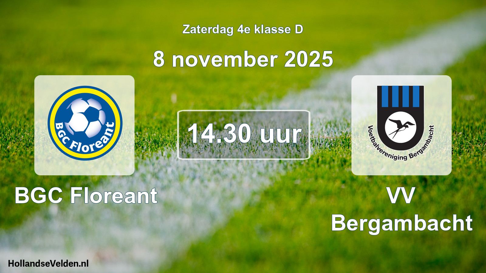 Geplande wedstrijd: BGC Floreant - VV Bergambacht (8 november 2025)