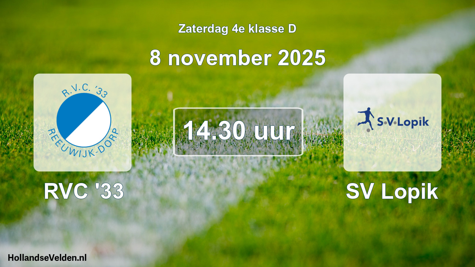 Scheduled Match: RVC '33 - SV Lopik (8 November 2025)
