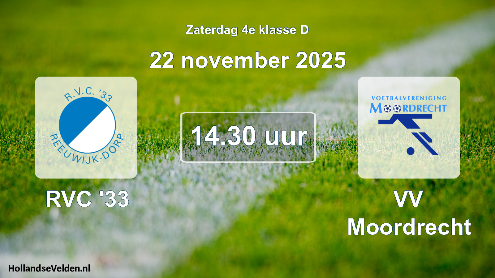 Scheduled Match: RVC '33 - VV Moordrecht (22 November 2025)