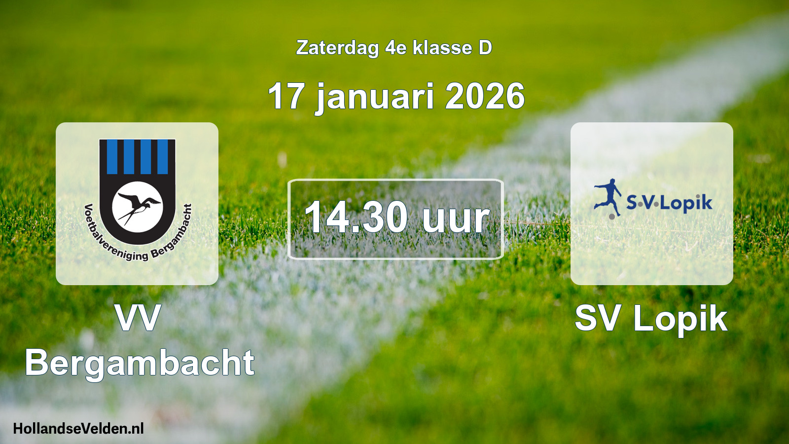 Geplande wedstrijd: VV Bergambacht - SV Lopik (17 januari 2026)