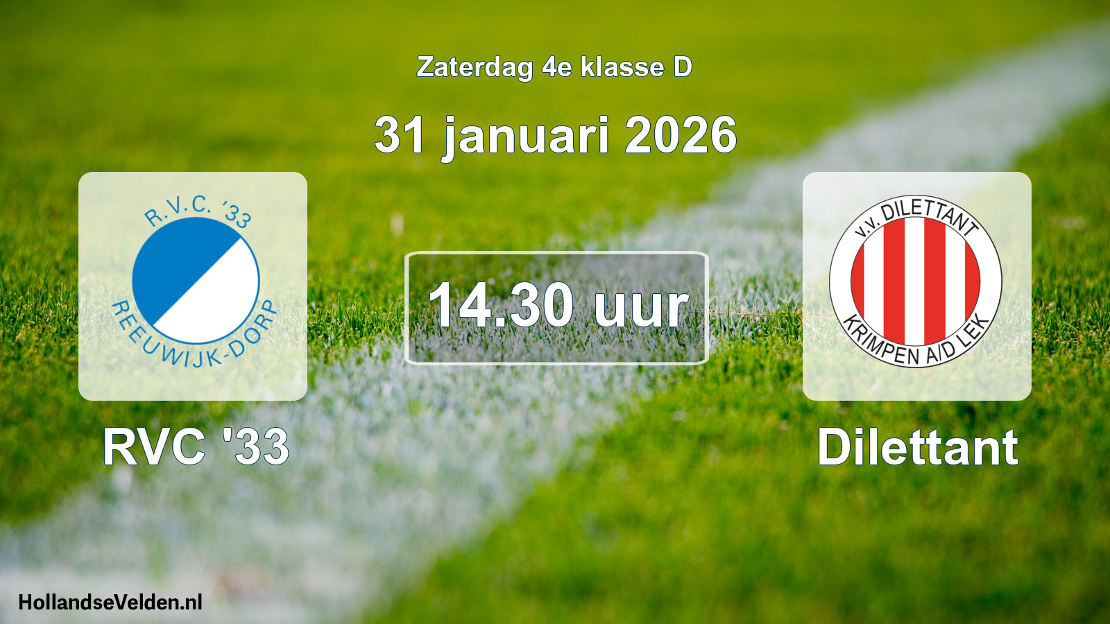 Scheduled Match: RVC '33 - Dilettant (31 January 2026)