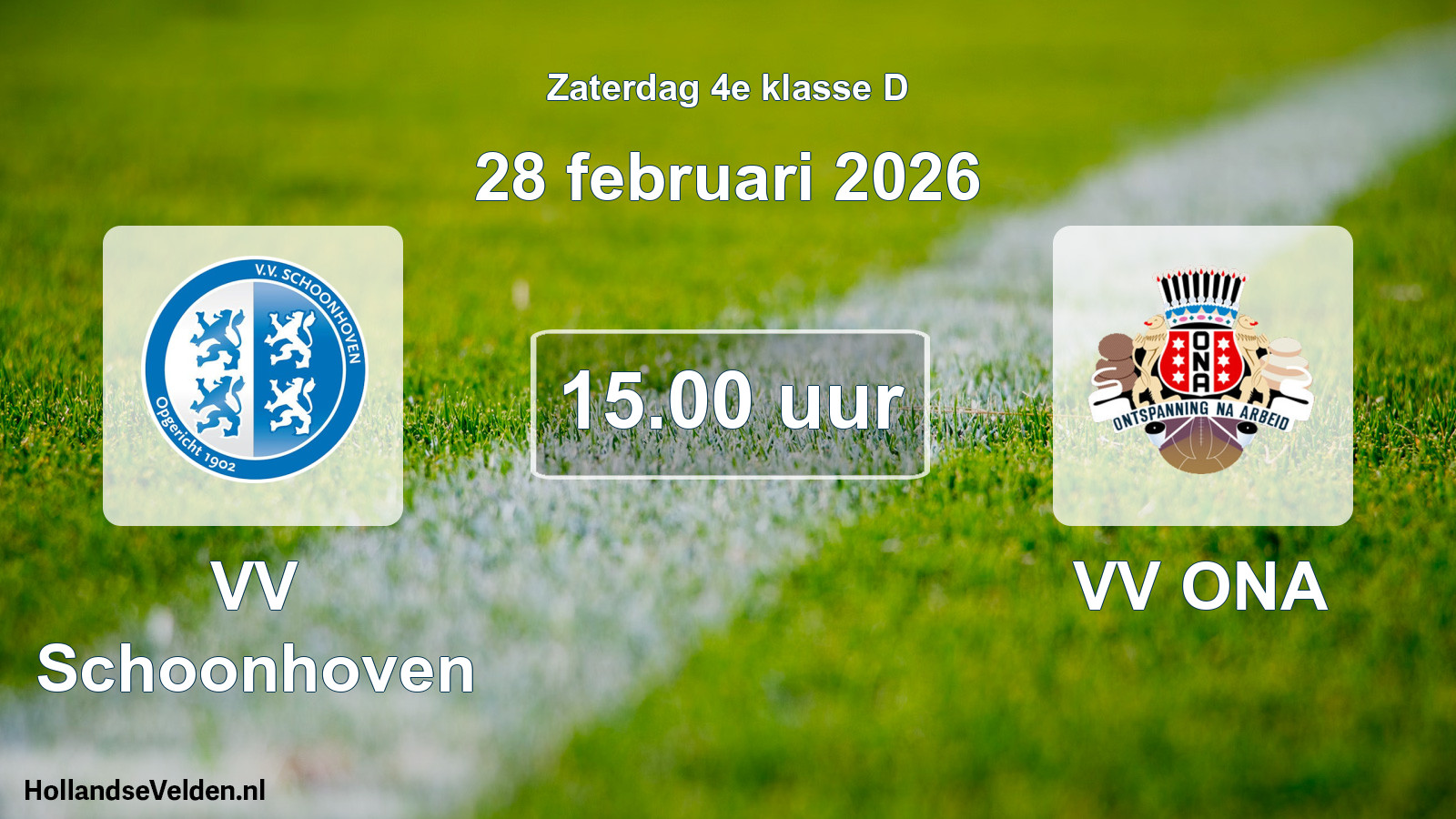 Scheduled Match: VV Schoonhoven - VV ONA (28 February 2026)