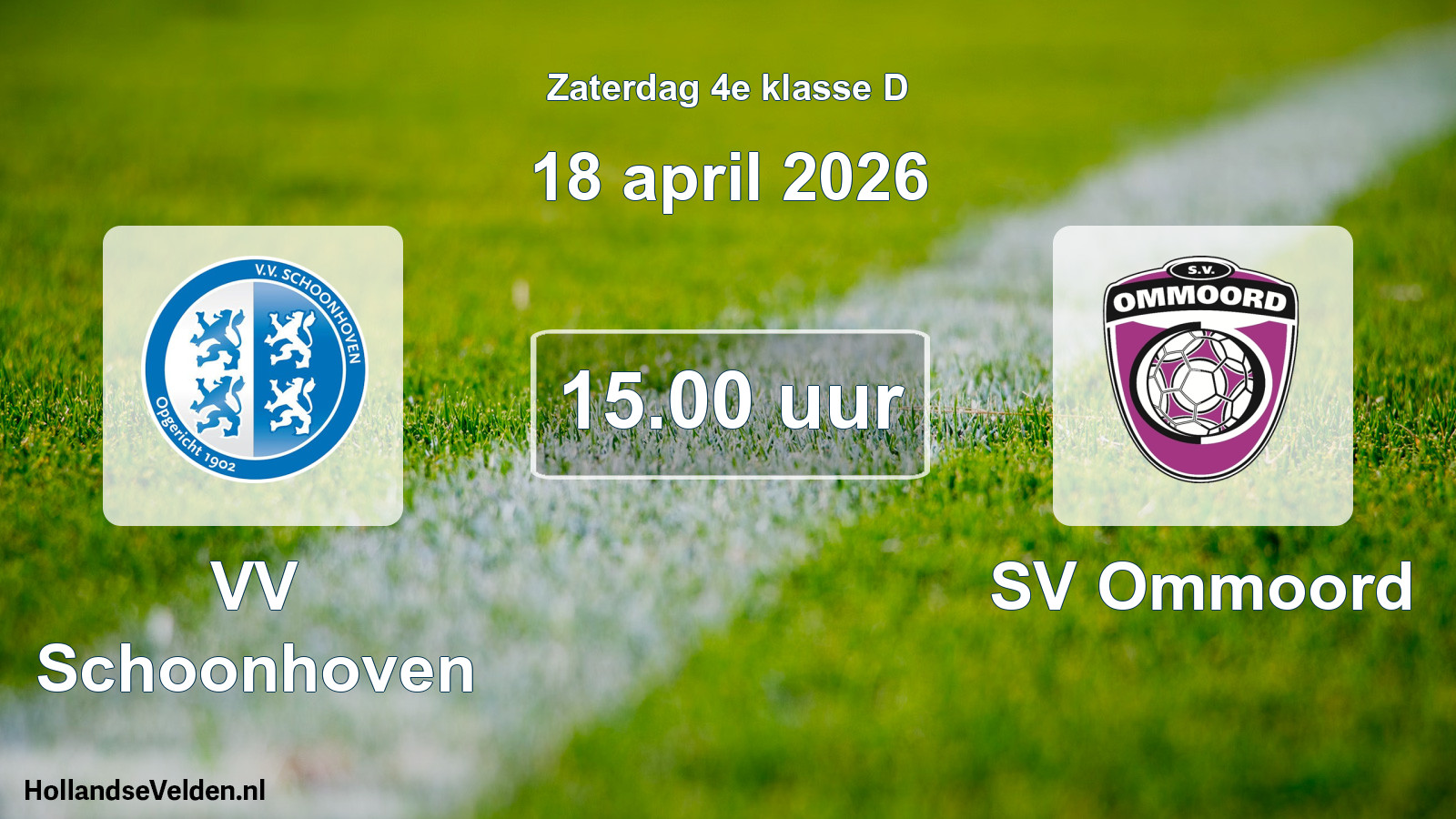 Scheduled Match: VV Schoonhoven - SV Ommoord (18 April 2026)