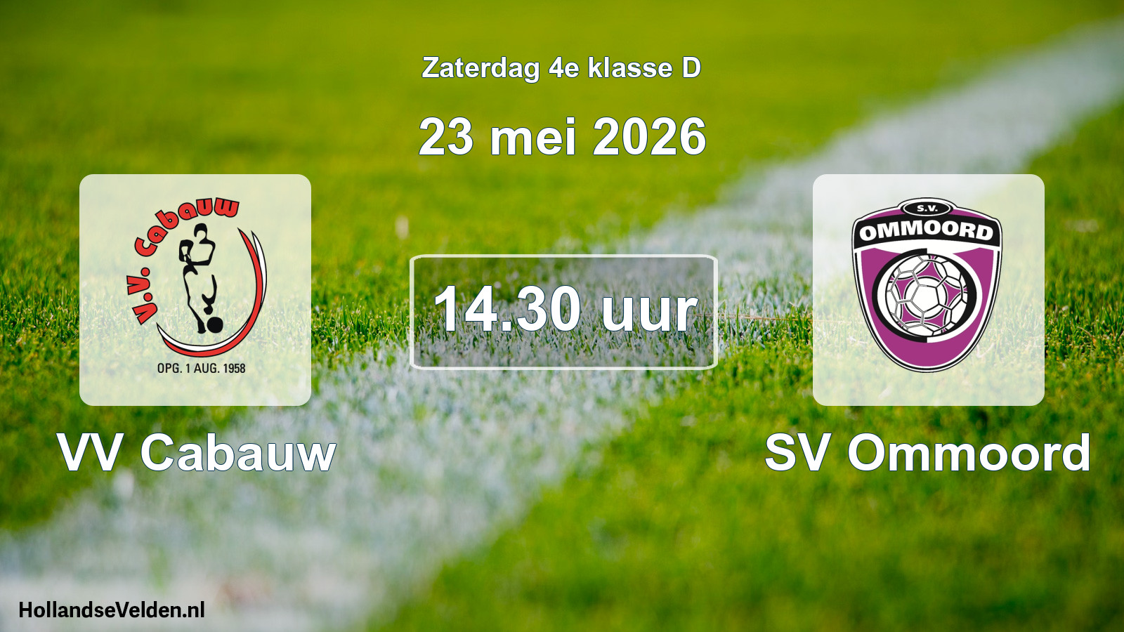 Geplande wedstrijd: VV Cabauw - SV Ommoord (23 mei 2026)