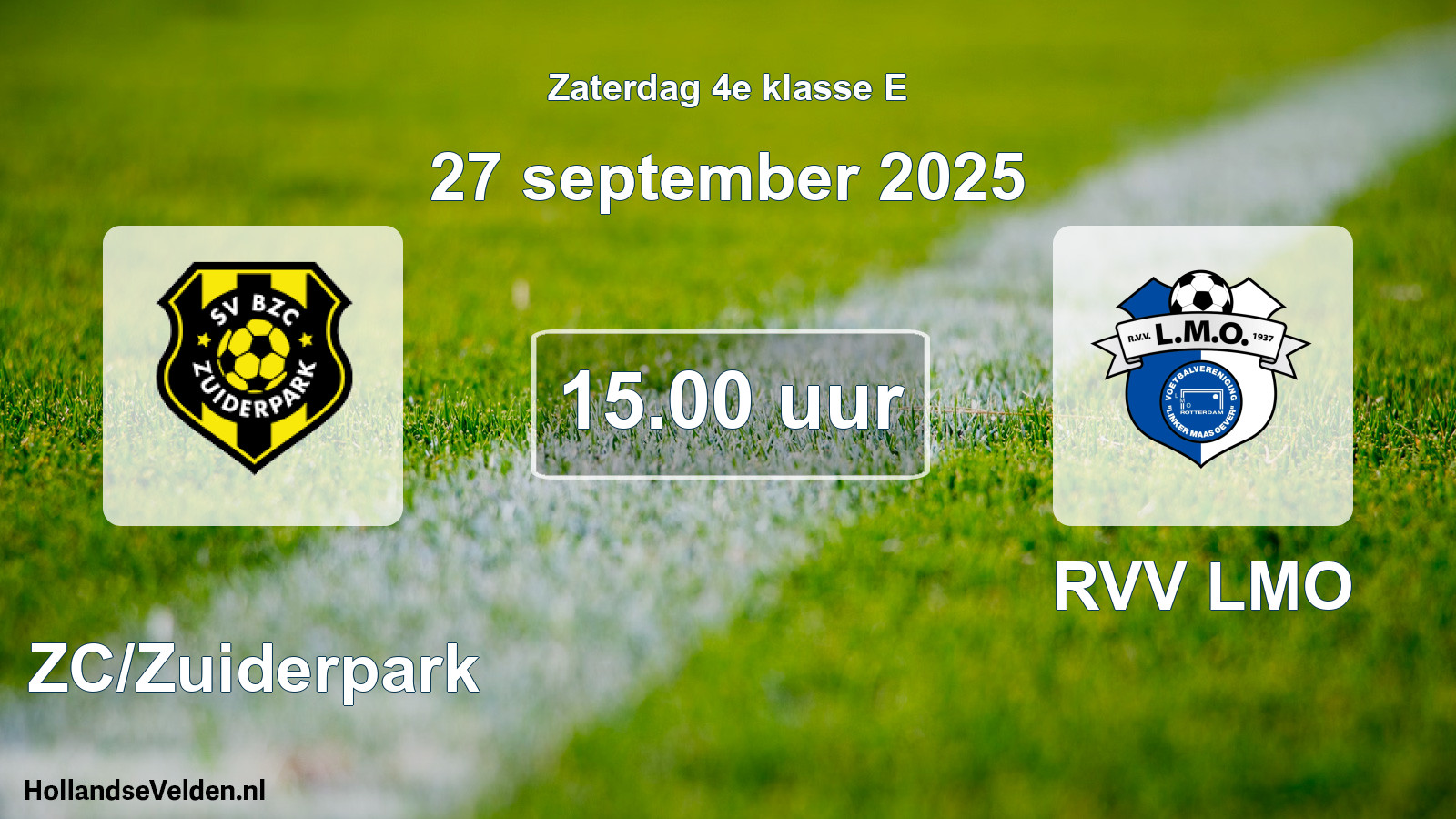 Scheduled Match: BZC/Zuiderpark - RVV LMO (27 September 2025)