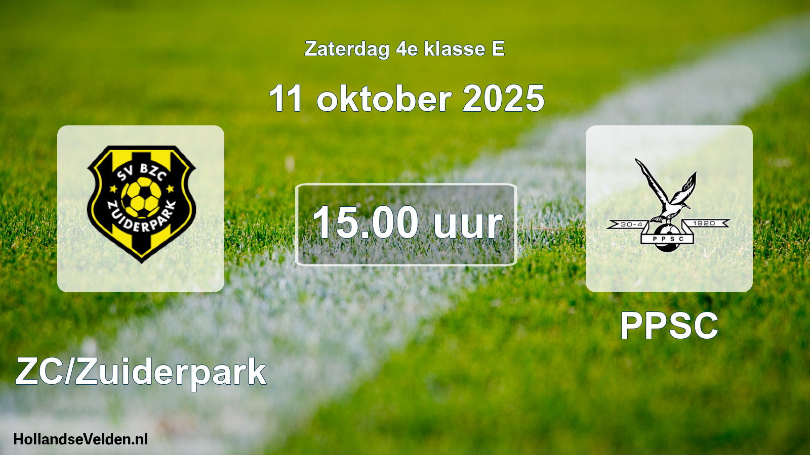 Scheduled Match: BZC/Zuiderpark - PPSC (11 October 2025)