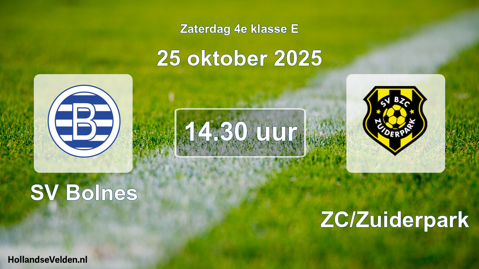 Scheduled Match: SV Bolnes - BZC/Zuiderpark (25 October 2025)