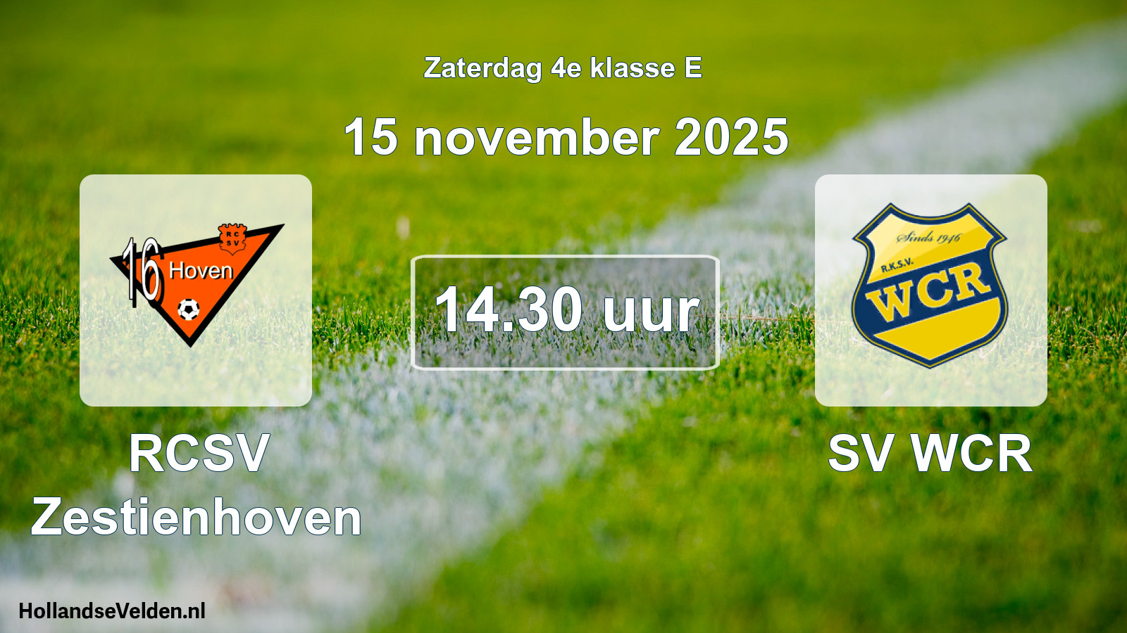 Scheduled Match: RCSV Zestienhoven - SV WCR (15 November 2025)