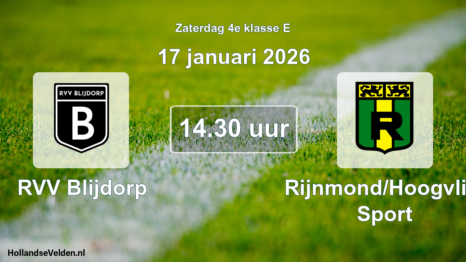 Scheduled Match: RVV Blijdorp - Rijnmond/Hoogvliet Sport (17 January 2026)
