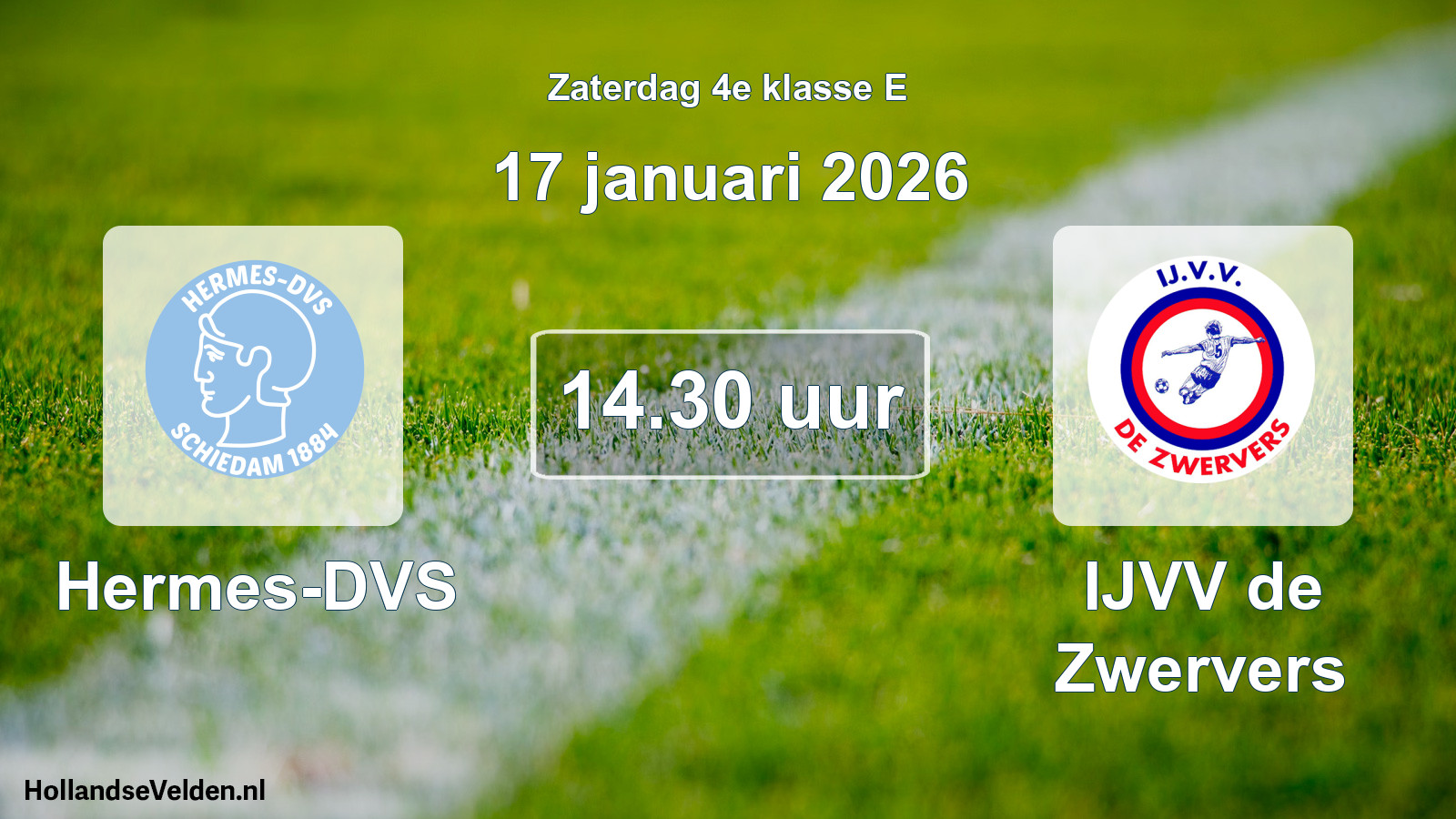 Scheduled Match: Hermes-DVS - IJVV de Zwervers (17 January 2026)