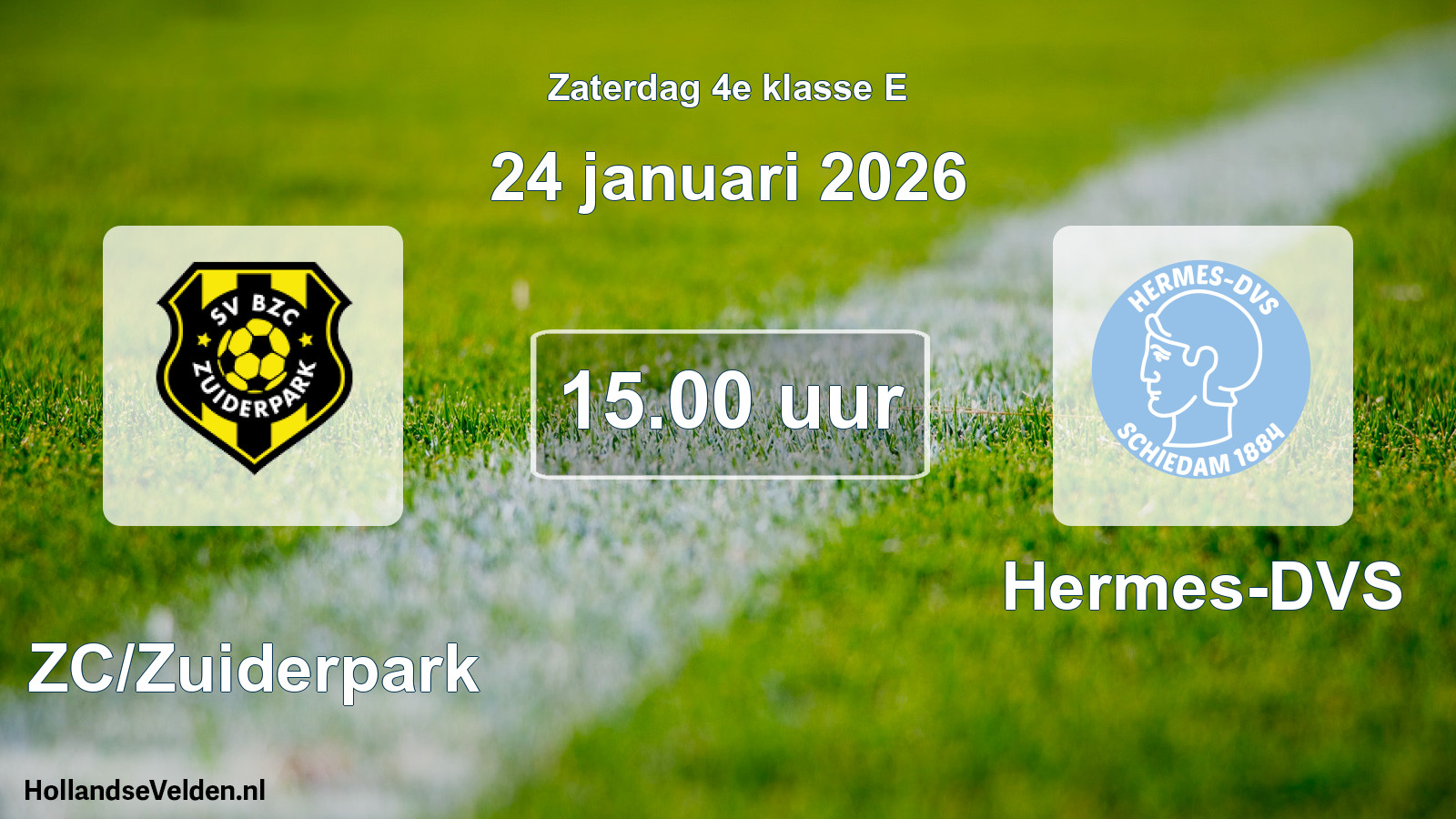 Geplande wedstrijd: BZC/Zuiderpark - Hermes-DVS (24 januari 2026)