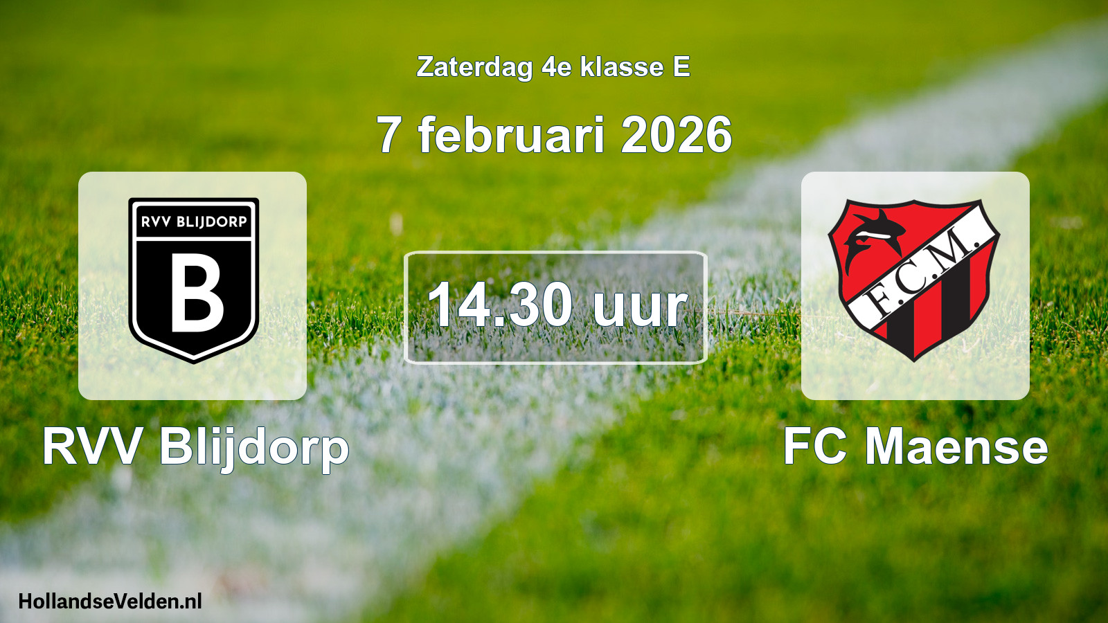Scheduled Match: RVV Blijdorp - FC Maense (7 February 2026)