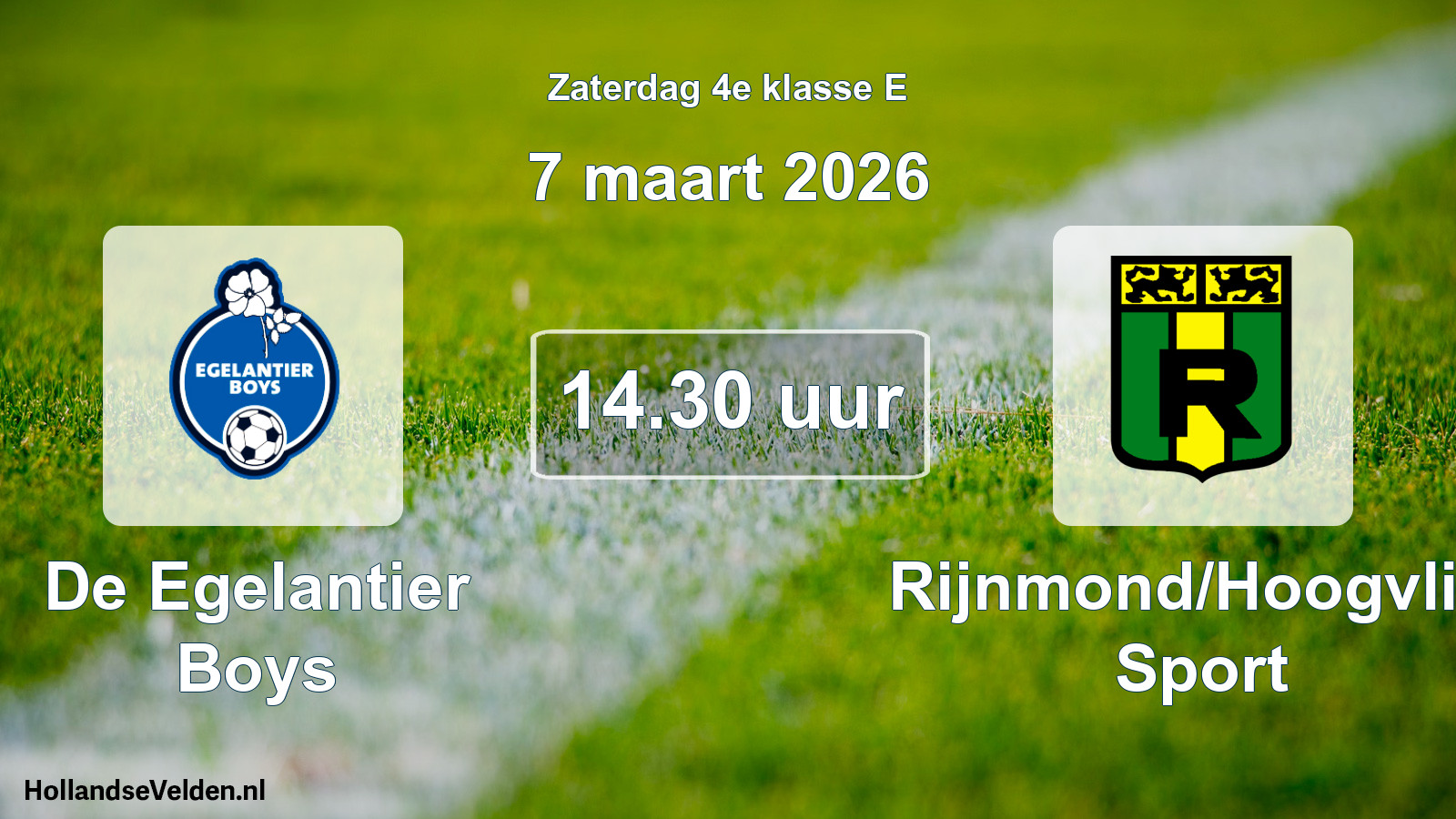 Scheduled Match: De Egelantier Boys - Rijnmond/Hoogvliet Sport (7 March 2026)