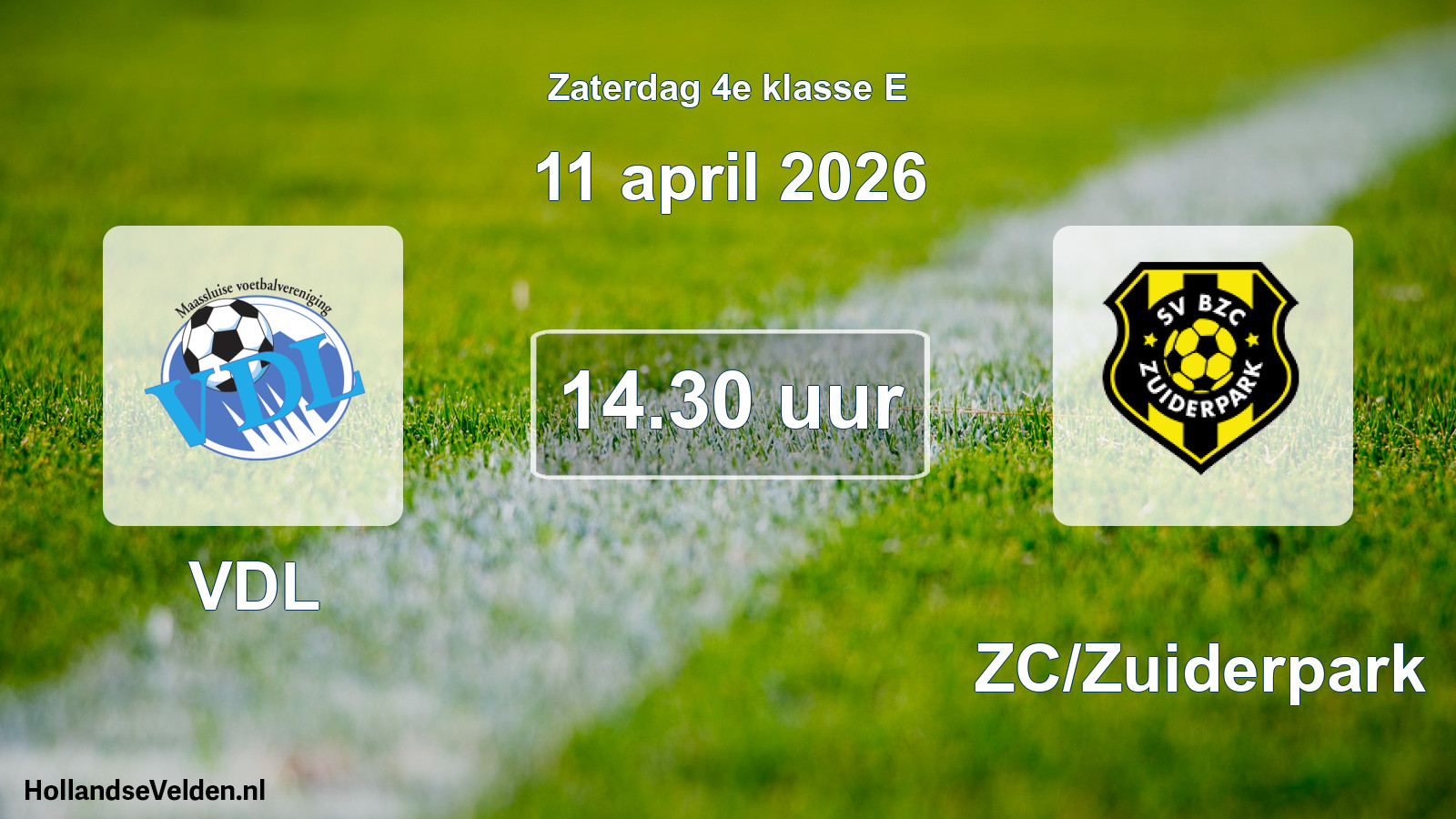 Scheduled Match: VDL - BZC/Zuiderpark (11 April 2026)