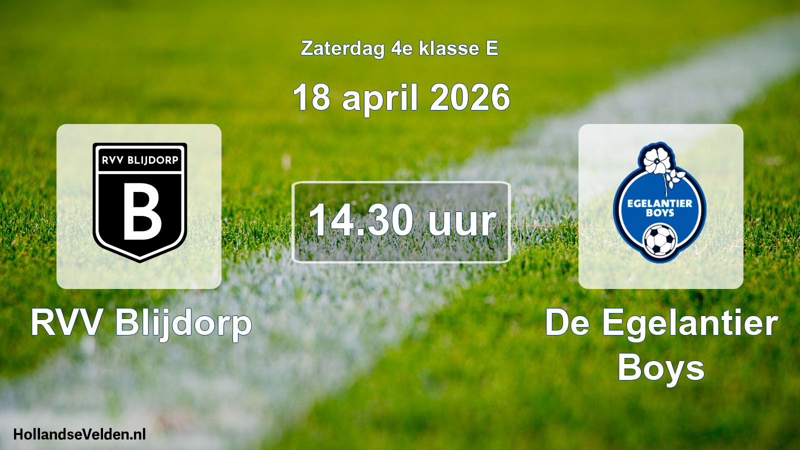 Scheduled Match: RVV Blijdorp - De Egelantier Boys (18 April 2026)