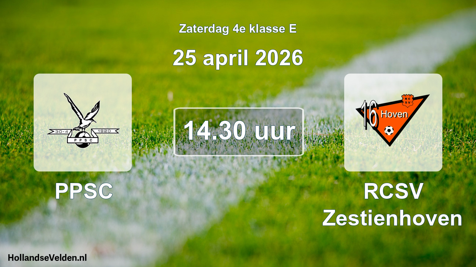 Scheduled Match: PPSC - RCSV Zestienhoven (25 April 2026)