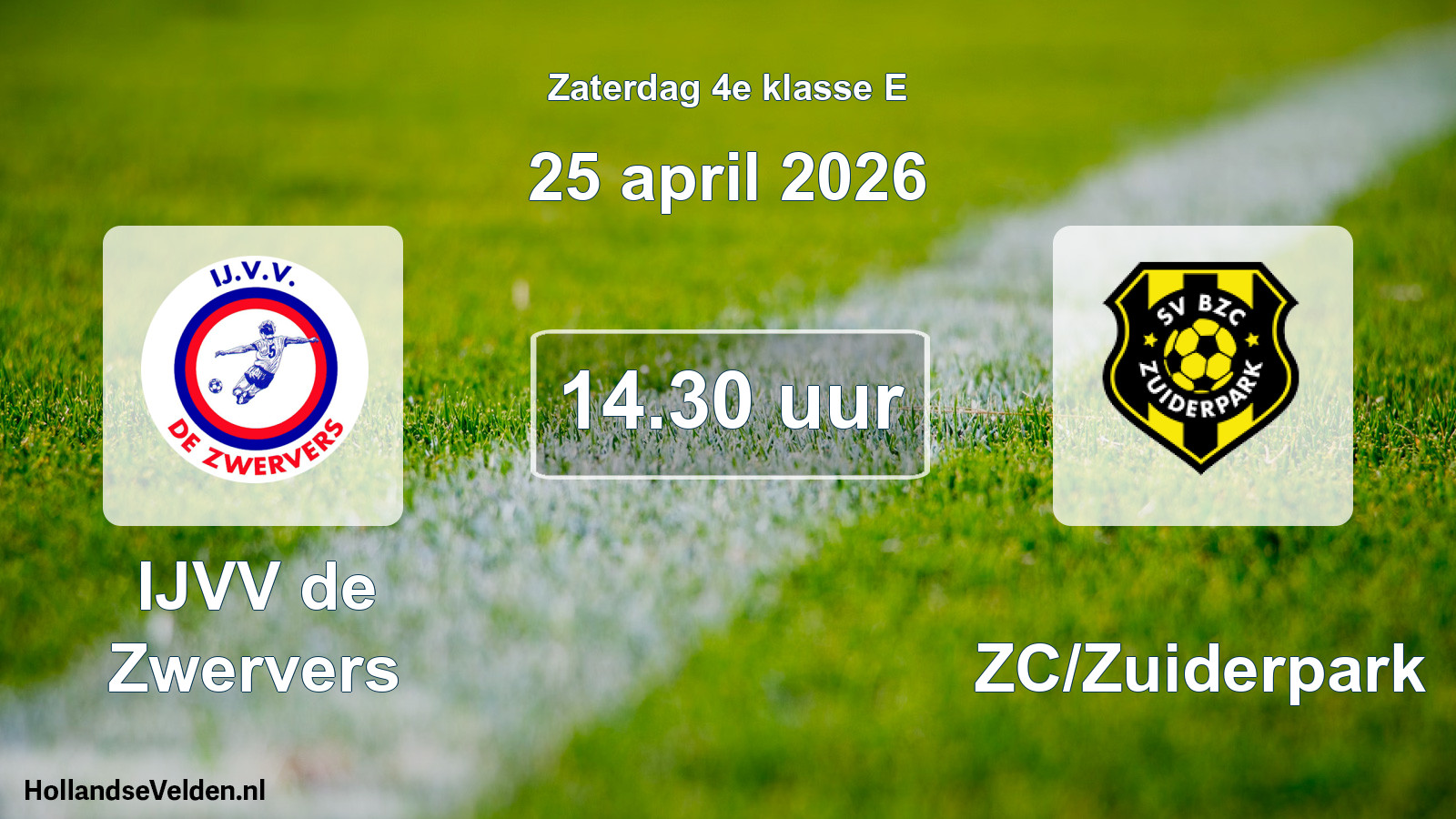 Scheduled Match: IJVV de Zwervers - BZC/Zuiderpark (25 April 2026)