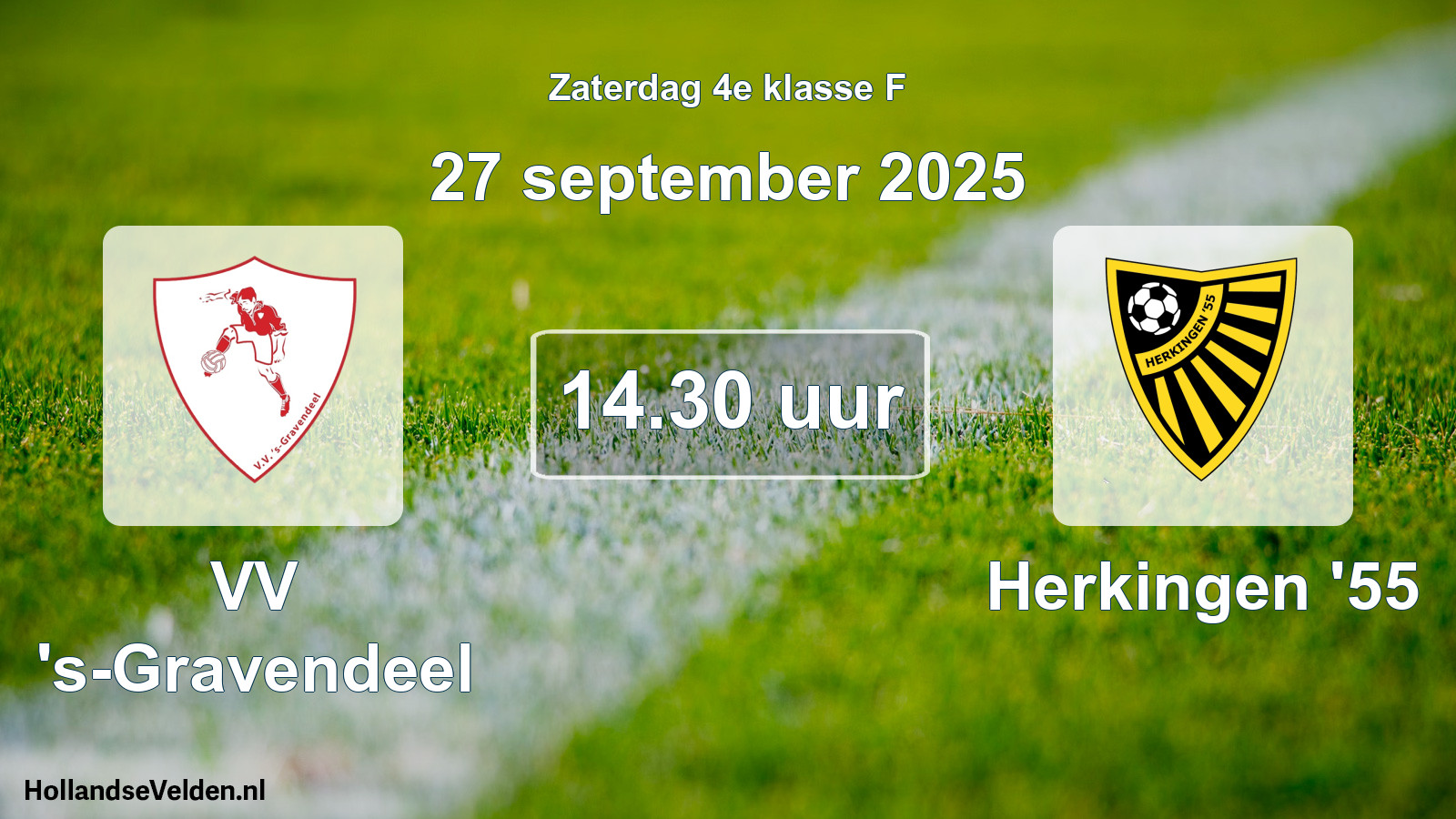 Geplande wedstrijd: VV 's-Gravendeel - Herkingen '55 (27 september 2025)