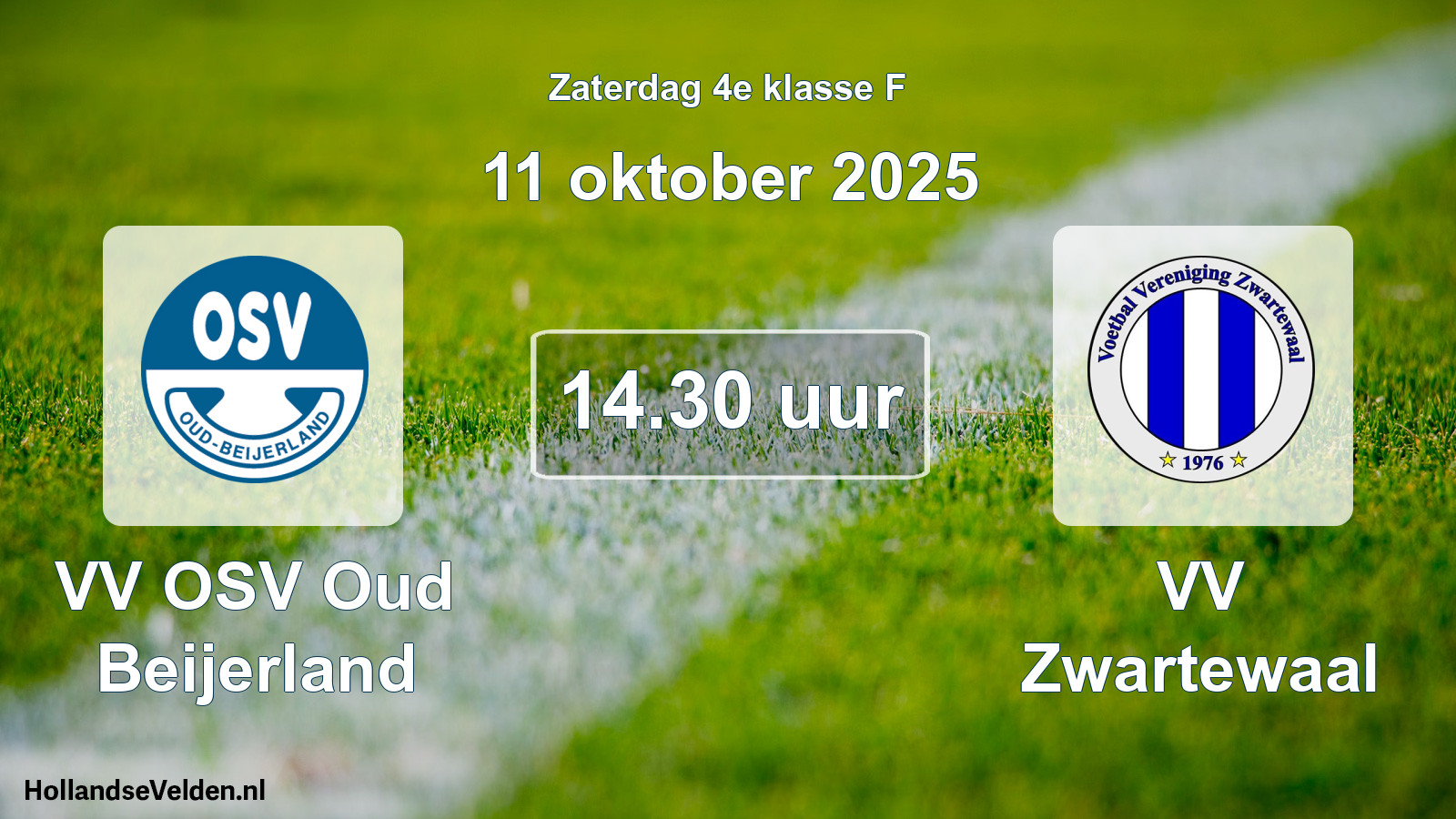 Geplande wedstrijd: VV OSV Oud Beijerland - VV Zwartewaal (11 oktober 2025)