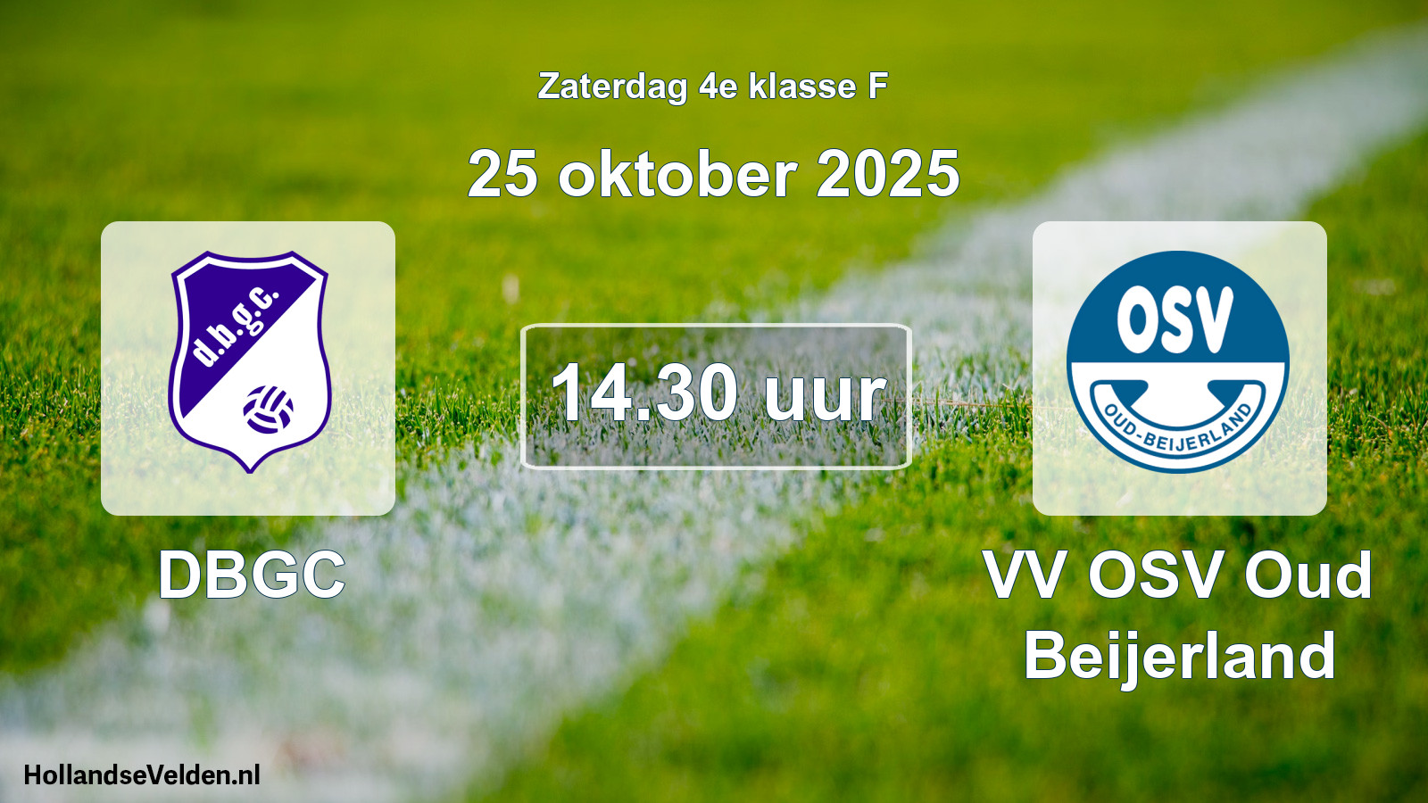 Geplande wedstrijd: DBGC - VV OSV Oud Beijerland (25 oktober 2025)