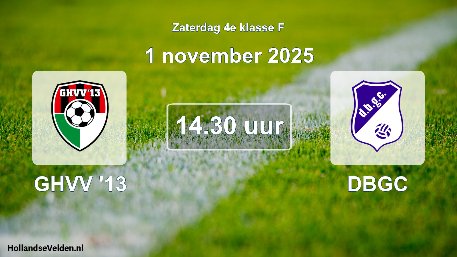 Geplande wedstrijd: GHVV '13 - DBGC (1 november 2025)