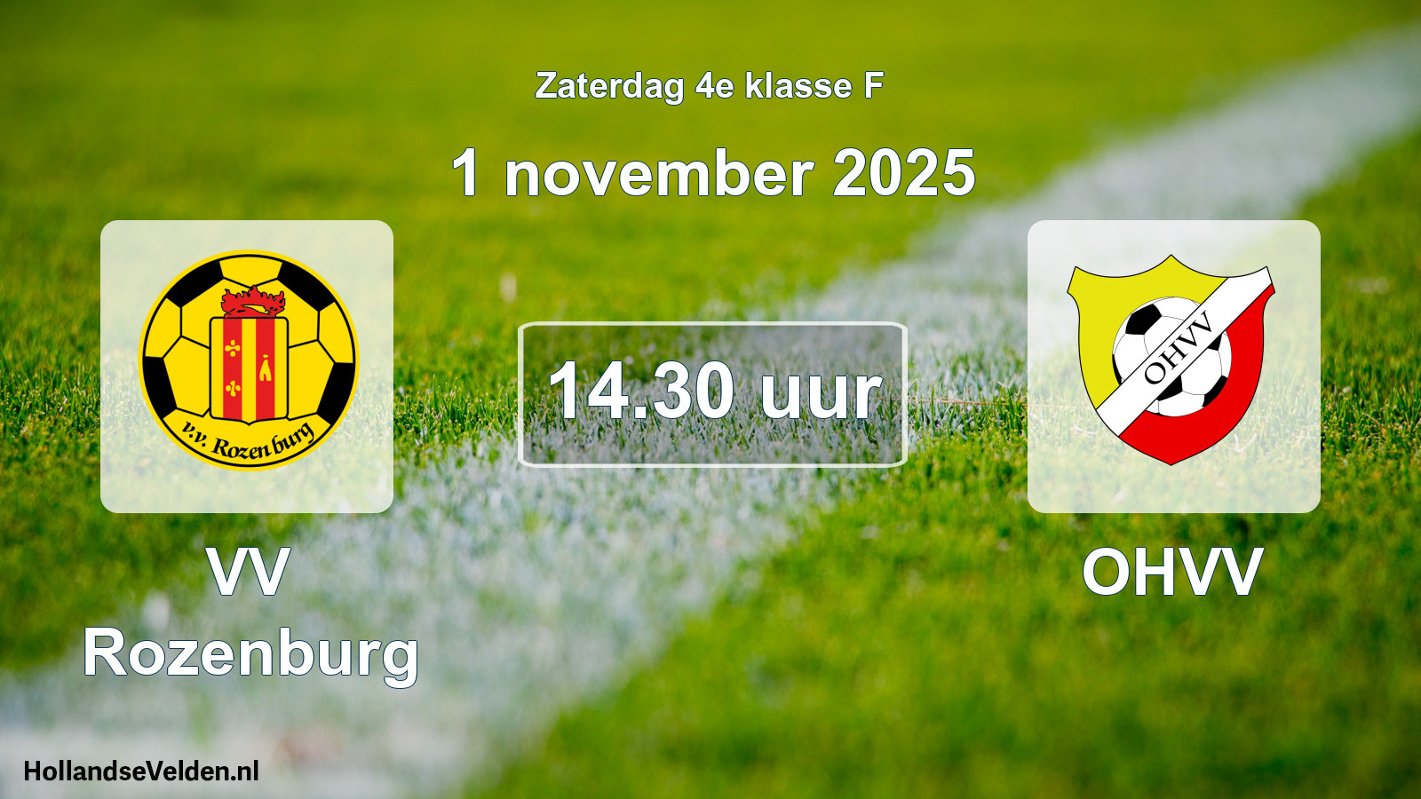 Geplande wedstrijd: VV Rozenburg - OHVV (1 november 2025)