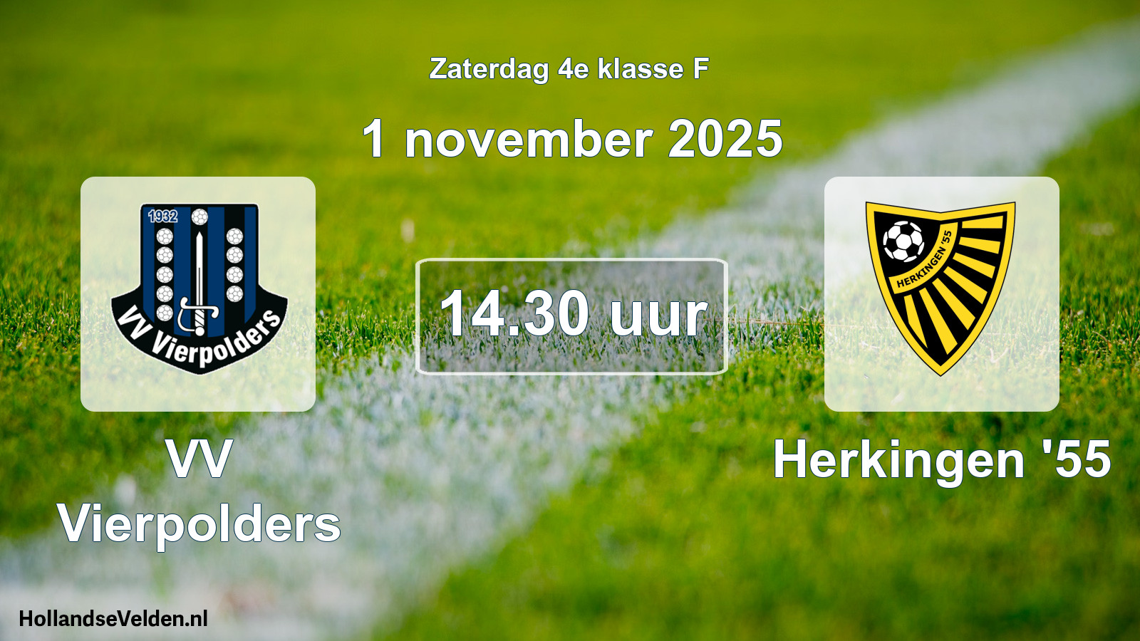 Geplande wedstrijd: VV Vierpolders - Herkingen '55 (1 november 2025)