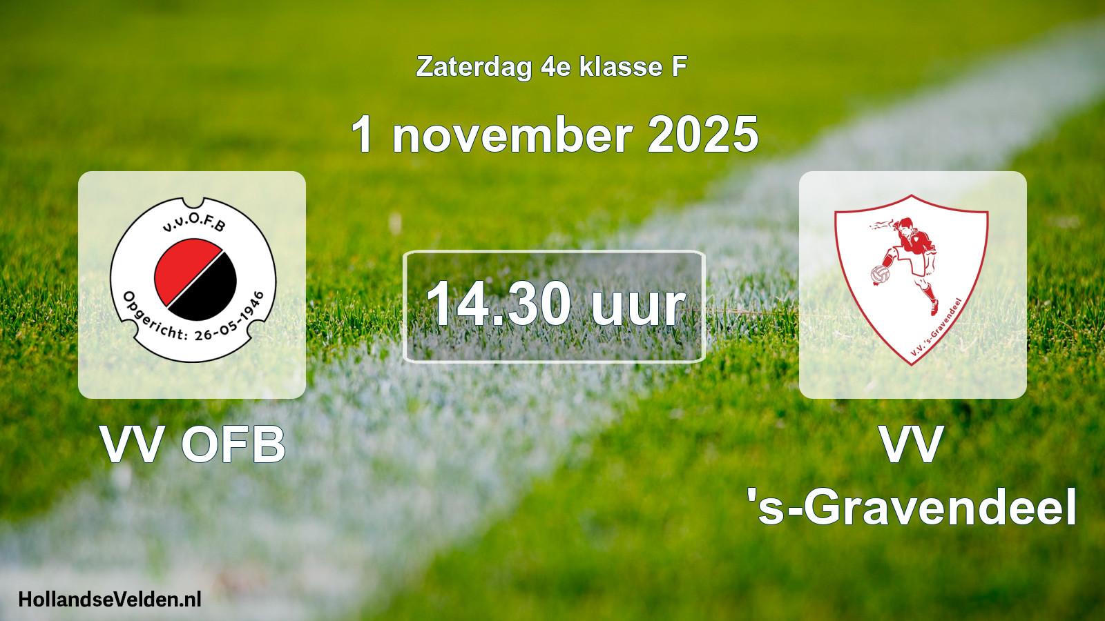 Geplande wedstrijd: VV OFB - VV 's-Gravendeel (1 november 2025)