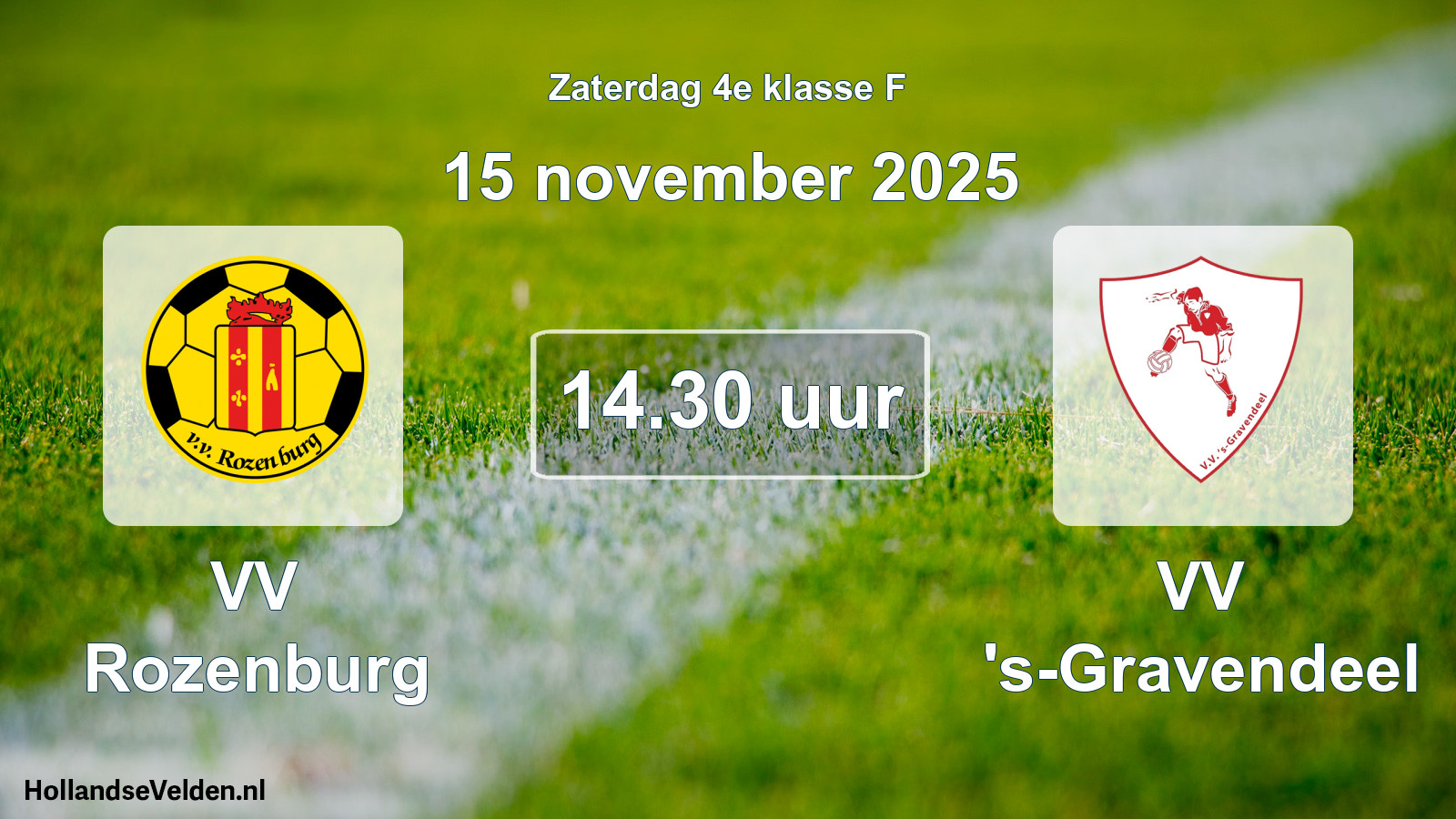 Geplande wedstrijd: VV Rozenburg - VV 's-Gravendeel (15 november 2025)