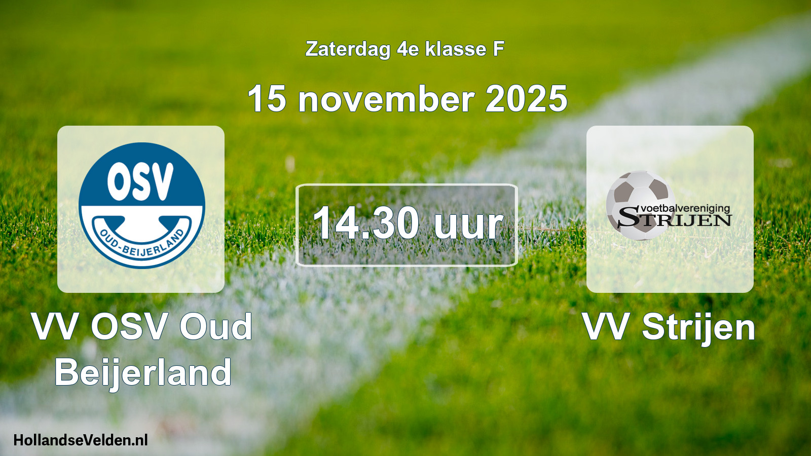 Geplande wedstrijd: VV OSV Oud Beijerland - VV Strijen (15 november 2025)
