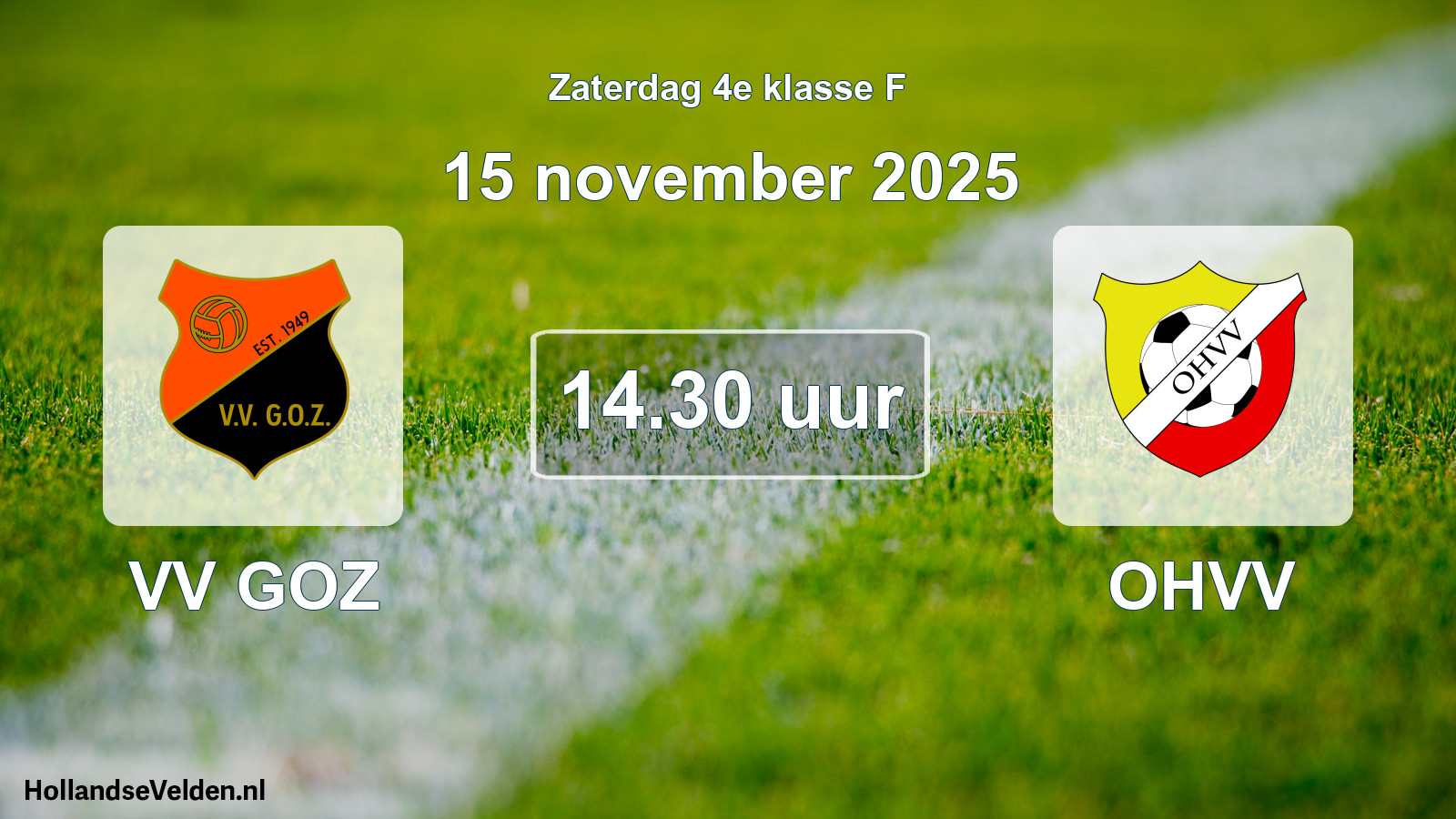 Geplande wedstrijd: VV GOZ - OHVV (15 november 2025)