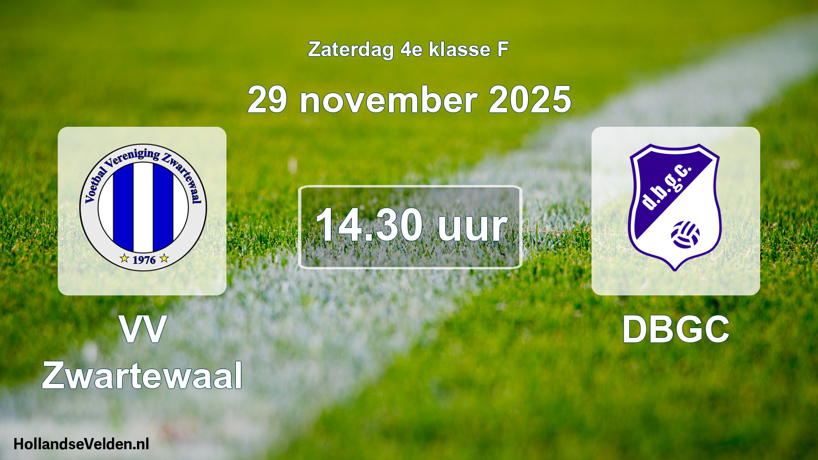Geplande wedstrijd: VV Zwartewaal - DBGC (29 november 2025)