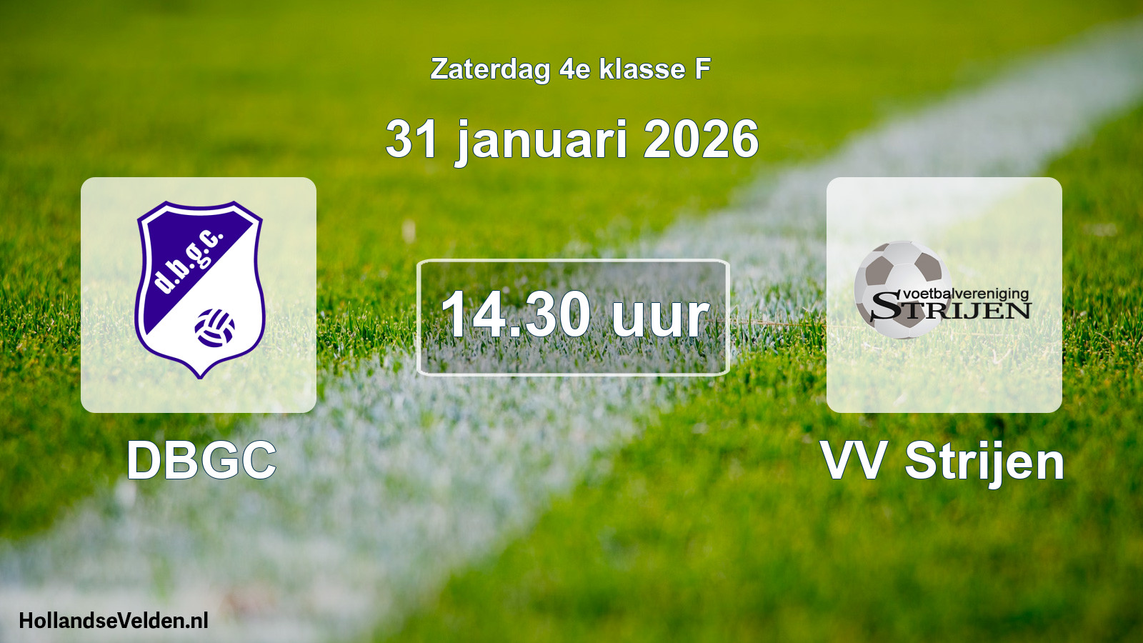 Geplande wedstrijd: DBGC - VV Strijen (31 januari 2026)