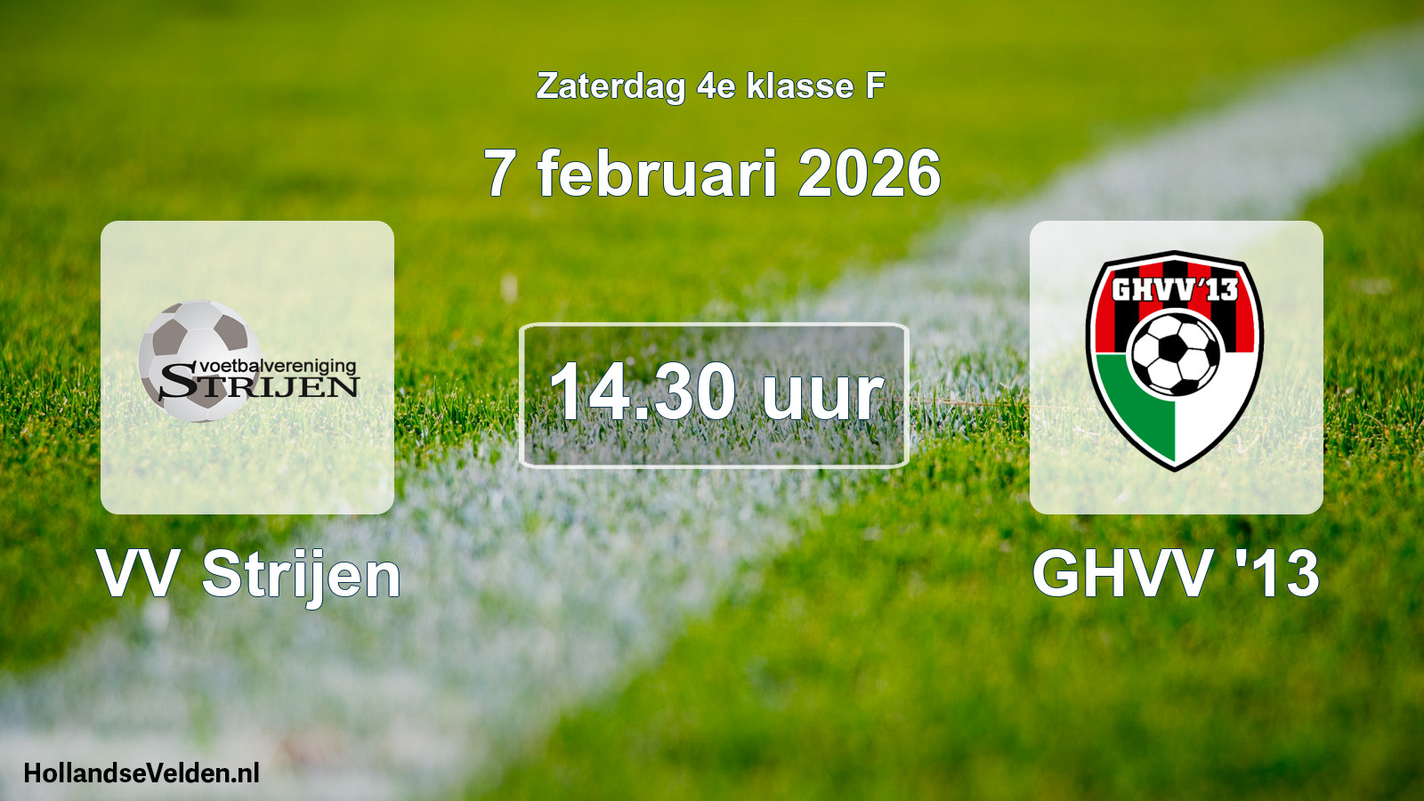 Geplande wedstrijd: VV Strijen - GHVV '13 (7 februari 2026)
