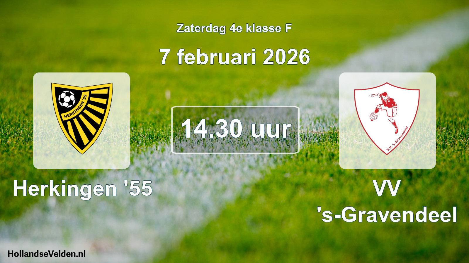 Geplande wedstrijd: Herkingen '55 - VV 's-Gravendeel (7 februari 2026)