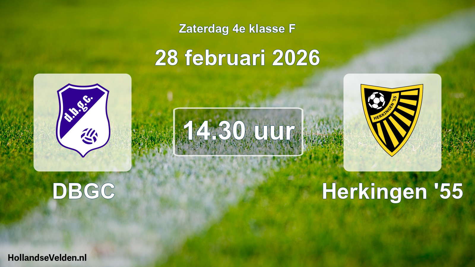 Geplande wedstrijd: DBGC - Herkingen '55 (28 februari 2026)
