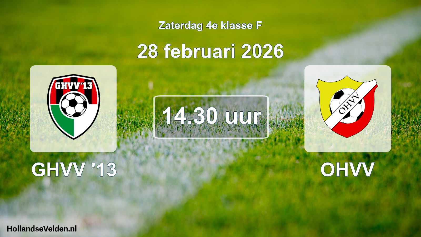 Geplande wedstrijd: GHVV '13 - OHVV (28 februari 2026)