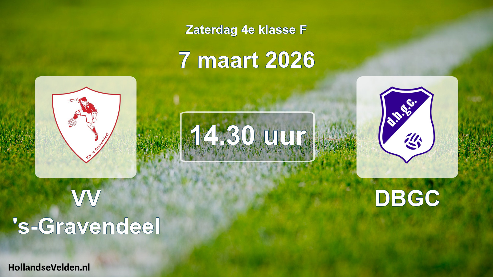 Geplande wedstrijd: VV 's-Gravendeel - DBGC (7 maart 2026)