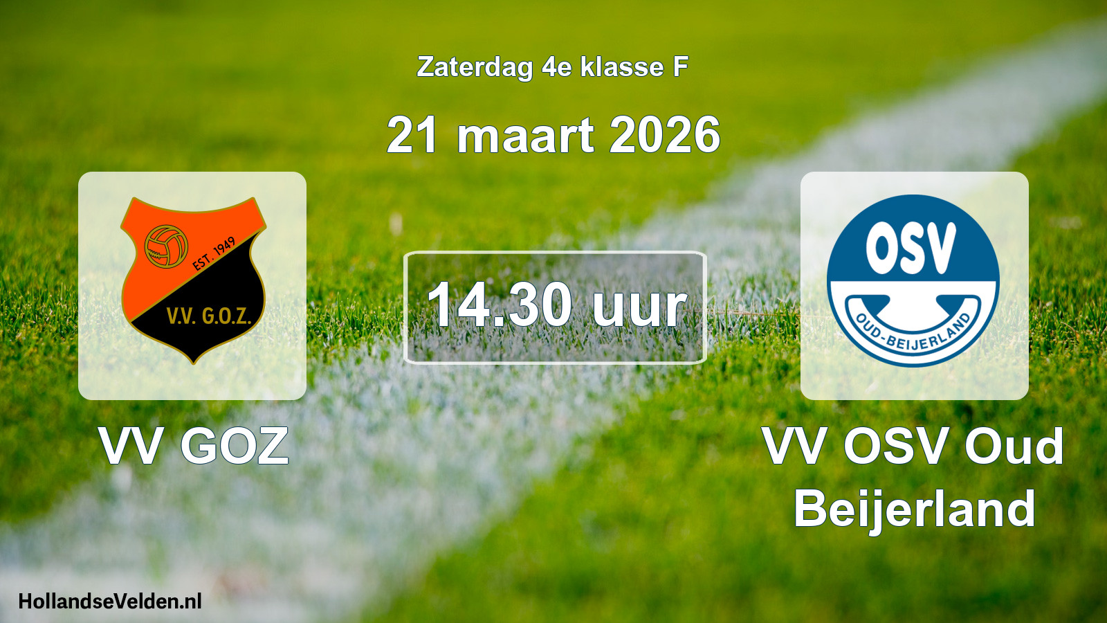 Geplande wedstrijd: VV GOZ - VV OSV Oud Beijerland (21 maart 2026)