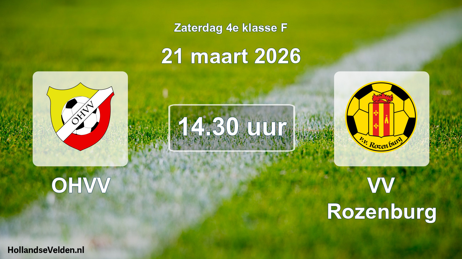 Geplande wedstrijd: OHVV - VV Rozenburg (21 maart 2026)