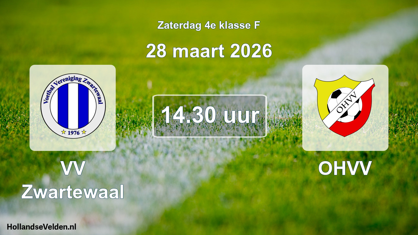 Geplande wedstrijd: VV Zwartewaal - OHVV (28 maart 2026)