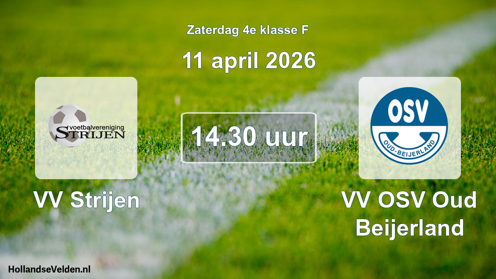 Geplande wedstrijd: VV Strijen - VV OSV Oud Beijerland (11 april 2026)