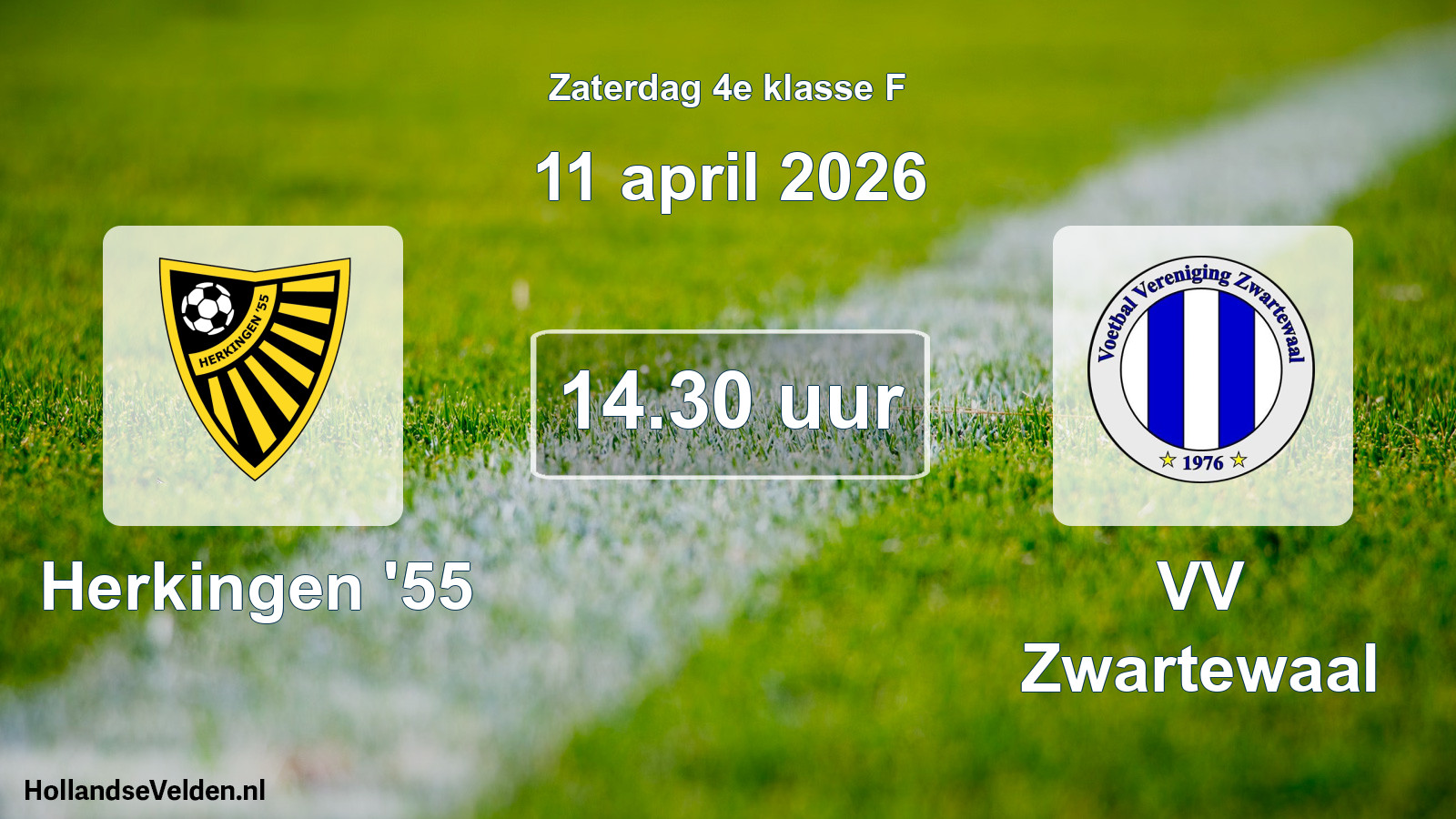 Geplande wedstrijd: Herkingen '55 - VV Zwartewaal (11 april 2026)