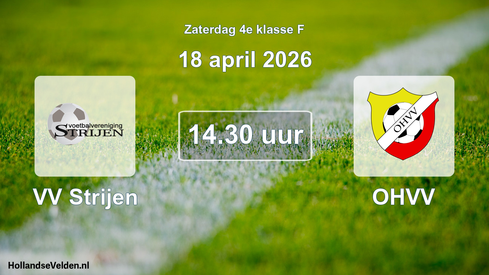 Geplande wedstrijd: VV Strijen - OHVV (18 april 2026)
