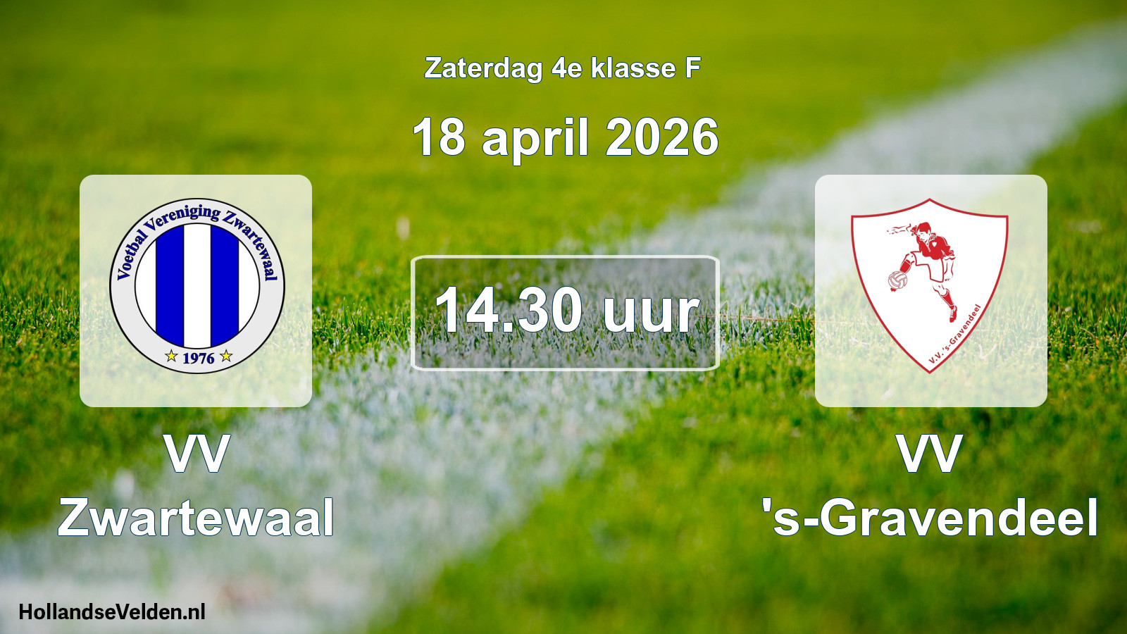 Geplande wedstrijd: VV Zwartewaal - VV 's-Gravendeel (18 april 2026)